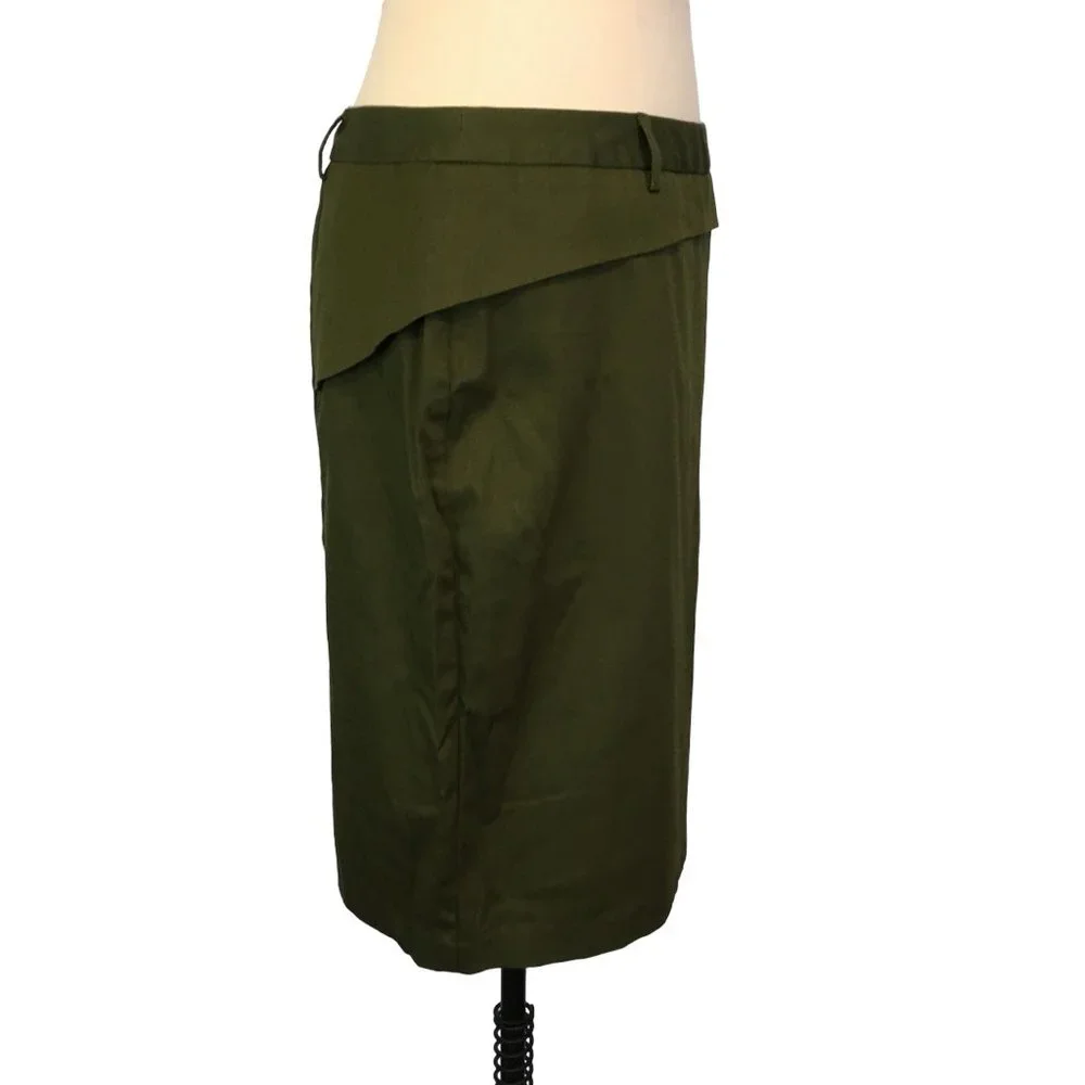 Cato Womens Army Green Midi Straight Short Skirt,‎ size 12, NWT
